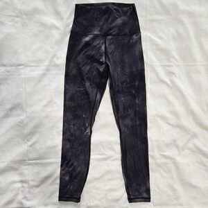 Zyia Active Womens 4 Black Midnight Hendrix Leggings Black Gray Tie Dye Marbled